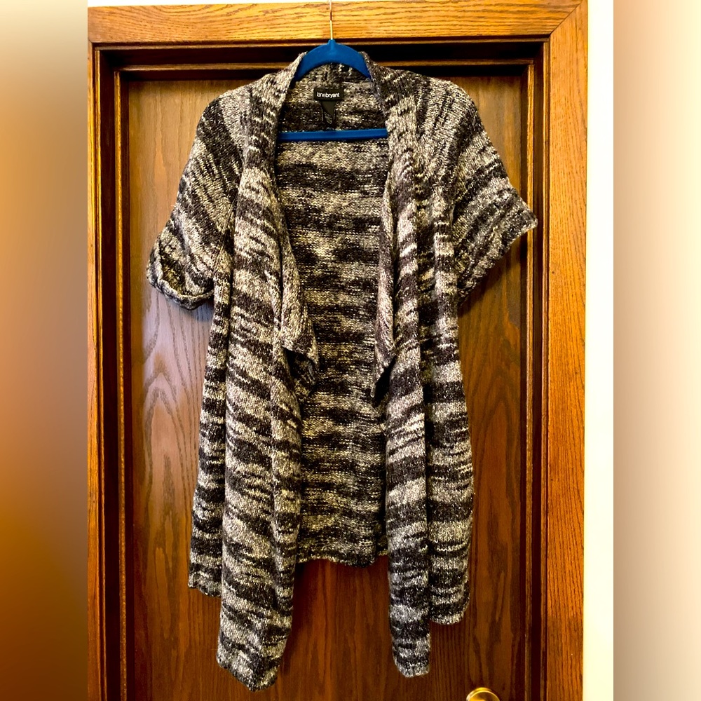 Grey and black wool blend duster